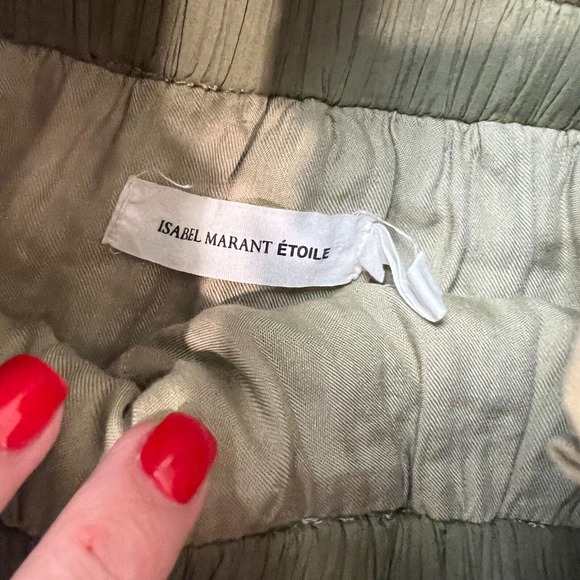 Isabel Marant Etoile Women's Smocked Waist Ruffled Hem Mini Skirt Squirrel SZ 36 - Picture 11 of 15